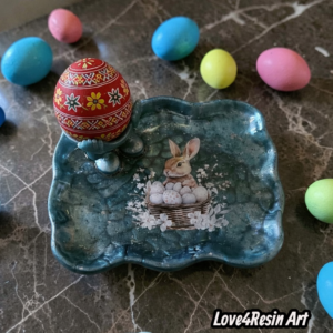 Tăviță dreptunghiulară cu suport ou de Paște